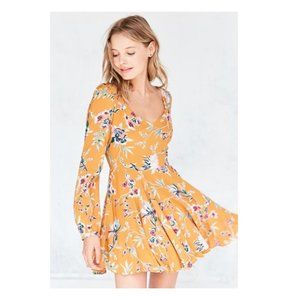 Ecote Mustard Yellow Print Dress